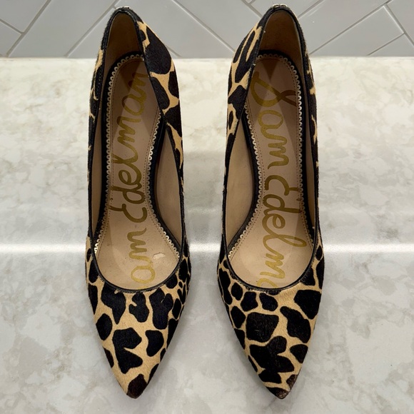 Sam Edelman Black and Tan Animal Print Pumps - Picture 1 of 7